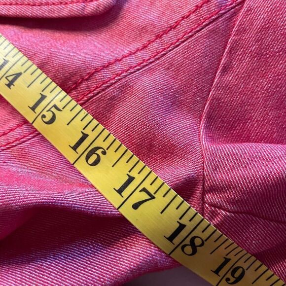 ANTHROPOLOGIE Elle Cotton Trench Coat Red Chambray Handkerchief Hem NWT - Picture 12 of 12